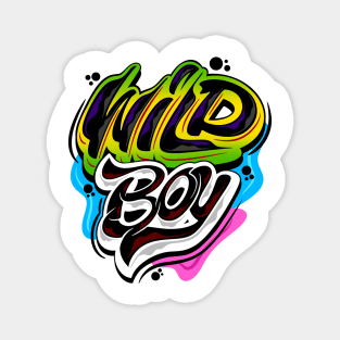 Wild Boy Typography Lettering Magnet