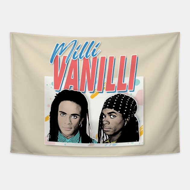 Milli Vanilli - 80's Fanart Aesthetic Design Tribute Tapestry by DankFutura