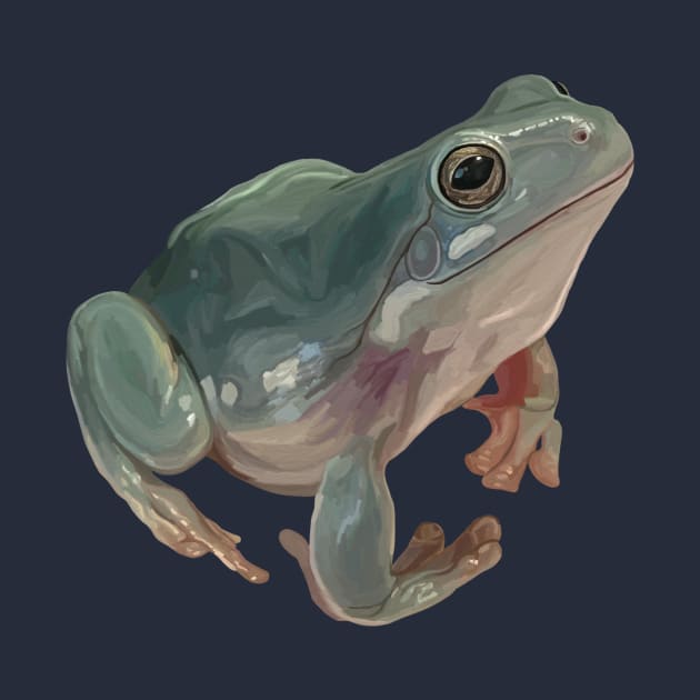 Happy Australian Green Tree Frog by Art by Deborah Camp