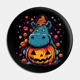 Hippo Halloween Pin