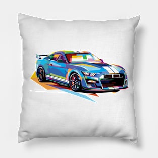 Blue Ford Mustang, Artwork painting Pillow