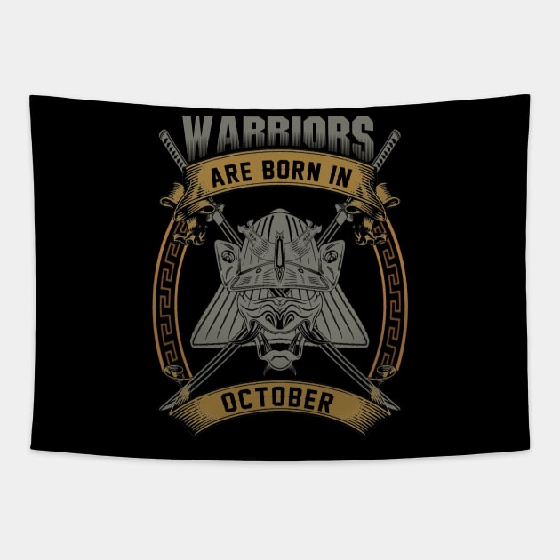 Warriors Are Born In October Tapestry by BambooBox