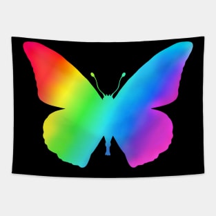 Rainbow Butterfly Silhouette Tapestry