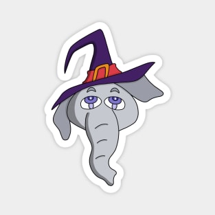 Cute Witch Elephant Magnet