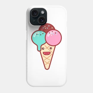 Triple Scoop Ice Cream Emoji Phone Case