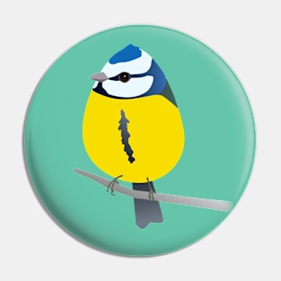 Cute egg shaped bluetit Pin