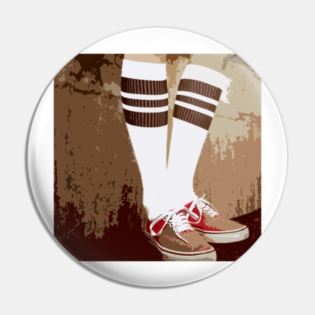 Pop Punk Skate Socks Pin by IndieTeeshirt