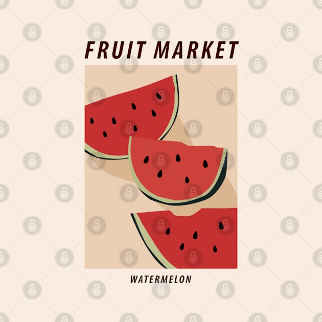 Fruit market print, Watermelon, Posters aesthetic, Cottagecore decor, Exhibition poster, Kitchen decor by KristinityArt