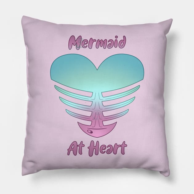 Pastel Goth Mermaid at Heart Pillow by JuditangeloZK