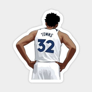 Karl-Anthony Towns Vector Back White Magnet