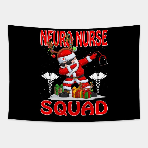 Christmas Neuro Nurse Squad Reindeer Pajama Dabing Santa Tapestry by intelus