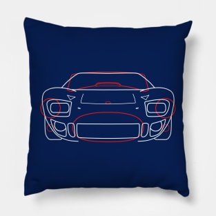 Cobra GT40 British American classic cars outline mashup Pillow