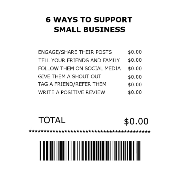 Six Free Ways to Support Small Business Receipt by Art by Deborah Camp