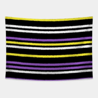 Enby grunge stripes Tapestry