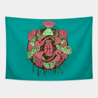 Pink and Mint Mystic Pisces Motion Tapestry