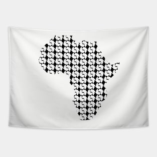 Africa Map in Geometric Pattern Tapestry