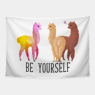 Be Yourself Cute Alpaca Tapestry