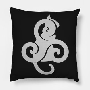 Triskelion Cat Celtic Symbol Silhouette Pillow