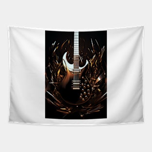 Gold Guitar Tapestry