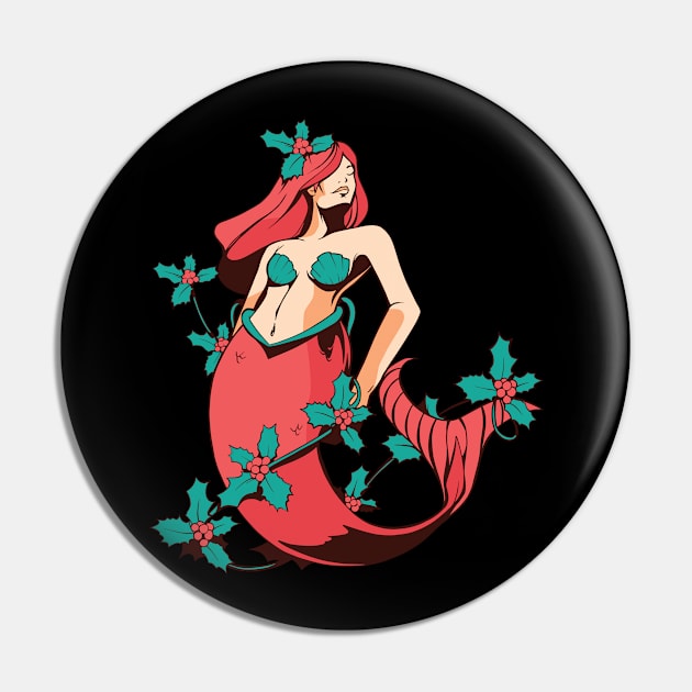 Festive Mermaid Pin by TheRealestDesigns