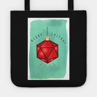 Dungeons & Dragons -Merry Critmas - D20 Christmas Ornament - DnD Dice set Tote