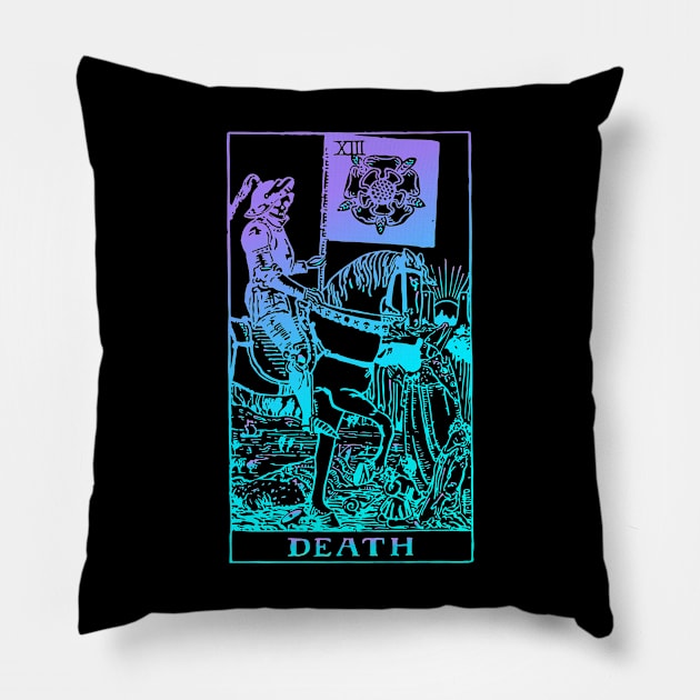 Death Tarot Card Rider Waite Witchy Pillow by srojas26