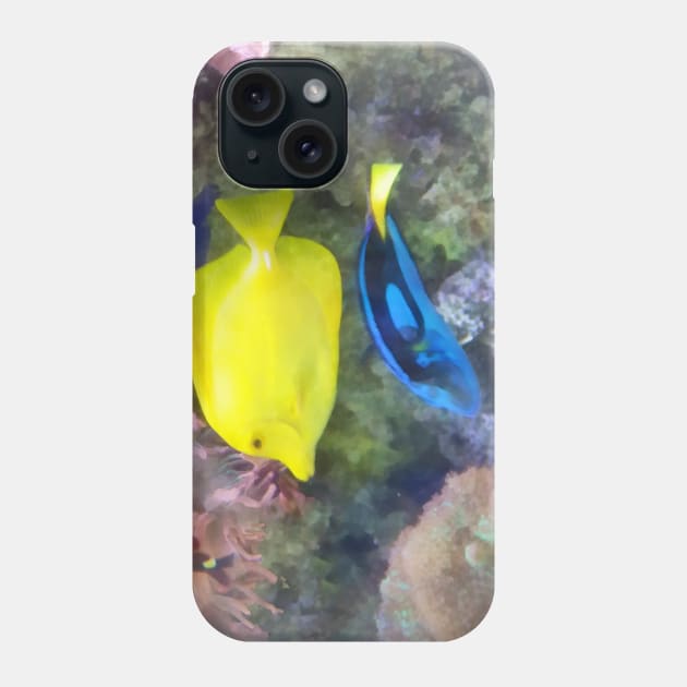 Fish - Yellow and Blue Tang Fish Phone Case by SusanSavad