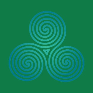 St. Patrick's Day Celtic Blue Triskelion #1 T-Shirt