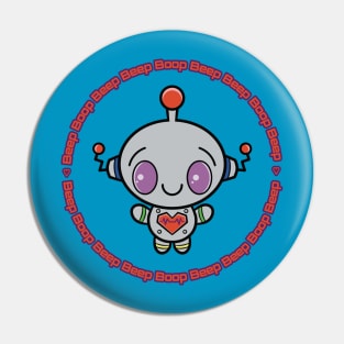 Beep Boop Beep Happy Robot Pin