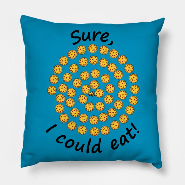 I Could Eat Food Pizza Spiral Pillow by ellenhenryart