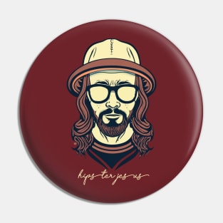 Hipster Jesus Pin