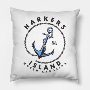 Vintage Anchor and Rope for Traveling to Harkers Island, North Carolina Pillow