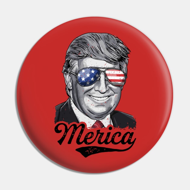 4th of July Trump 2020 Merica Patriotic Sunglasses USA Gift Pin by Ramadangonim