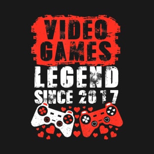 Gaming 2017 Birthday Video Games Birthday Gamer T-Shirt