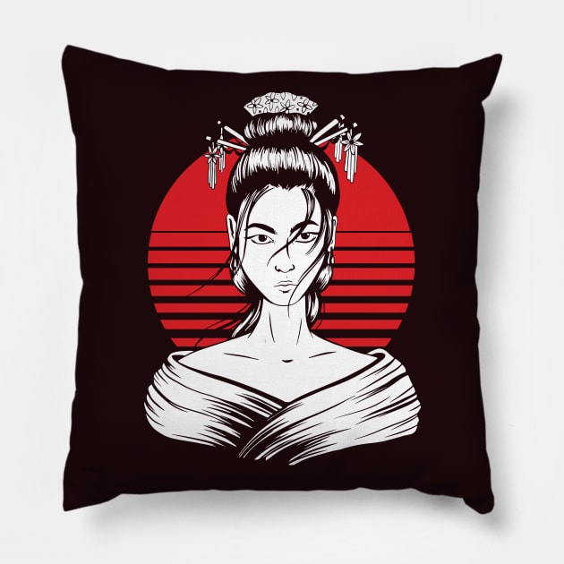 Japanese Geisha Pillow by LR_Collections