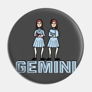 "Gemini" Shining Twins Zodiac Graphic Pin