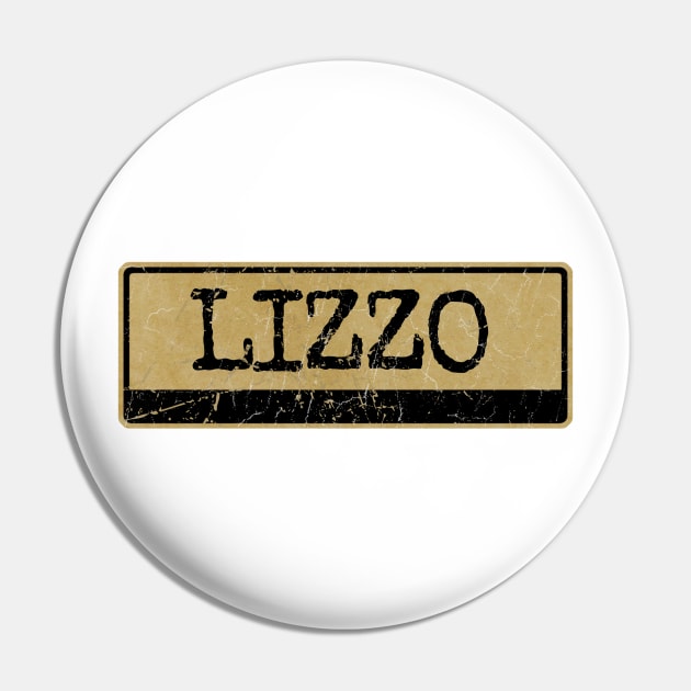 Aliska text black retro - Lizzo Pin by Aliska