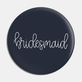 Bridesmaid White on Navy - Monoline Bridal Party Pin