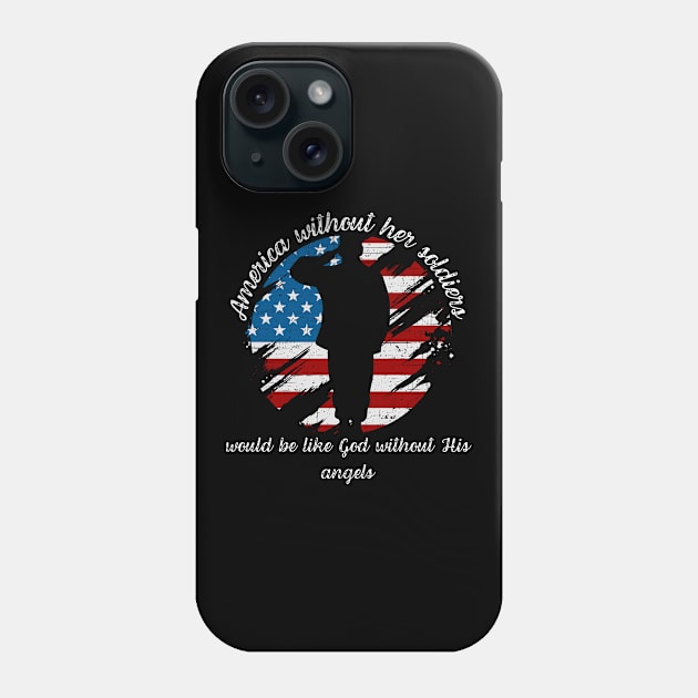 American Angels Memorial Day Fallen Heroes Flag Phone Case by Lone Wolf Works