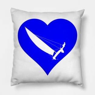 Blue heart with catamaran Pillow