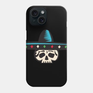 Mexican scull with hat Phone Case