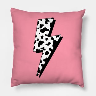 Cow Print Lightning Bolt Pillow