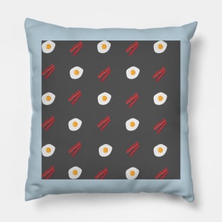 Bacon and Eggs - Dark Grey Pillow