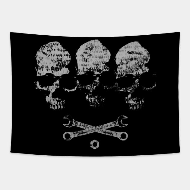 grey skulls Tapestry by manuvila