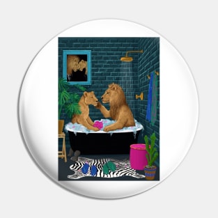 Lions in the bath and in love Pin