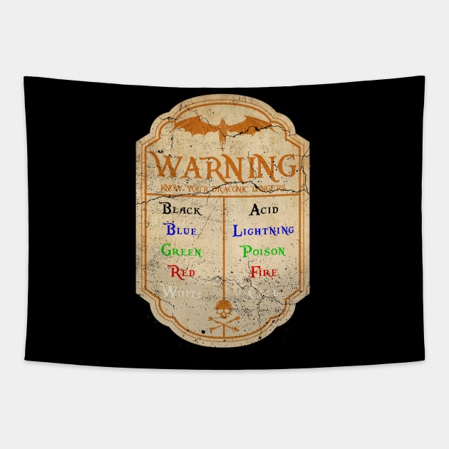 Know Your Dragon Dangers Tapestry by Riverlynn_Tavern