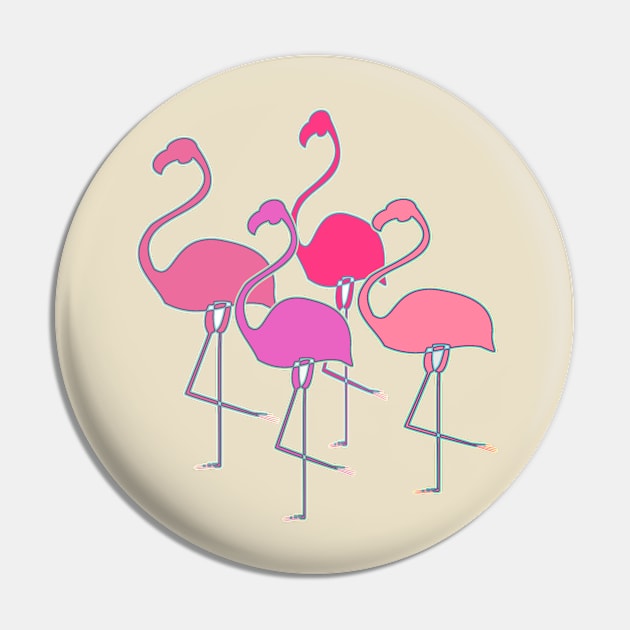 Can't Stop Flamingos-a-Go-Go Pin by cnamejj