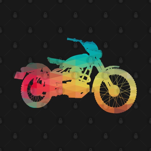 Rainbow motorcycle silhouette by AdiDsgn