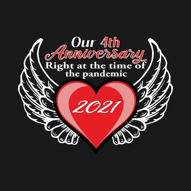 4th Anniversary pandemic 2021 winged lovers by Mrtstore