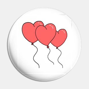 Cute heart-shaped balloons Pin